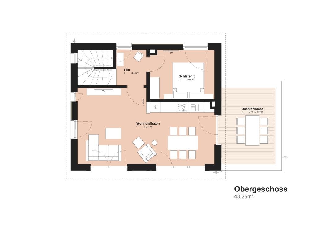 Schlafzimmer mit hochwertigem Boxspringbett.