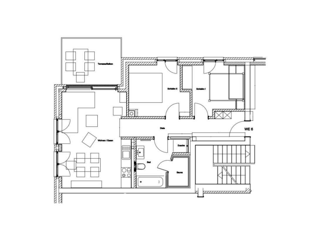 Ankerplatz Sielhuus - Deine Ferien - Schlafzimmer 1 mit großem Fernseher und Doppelbett