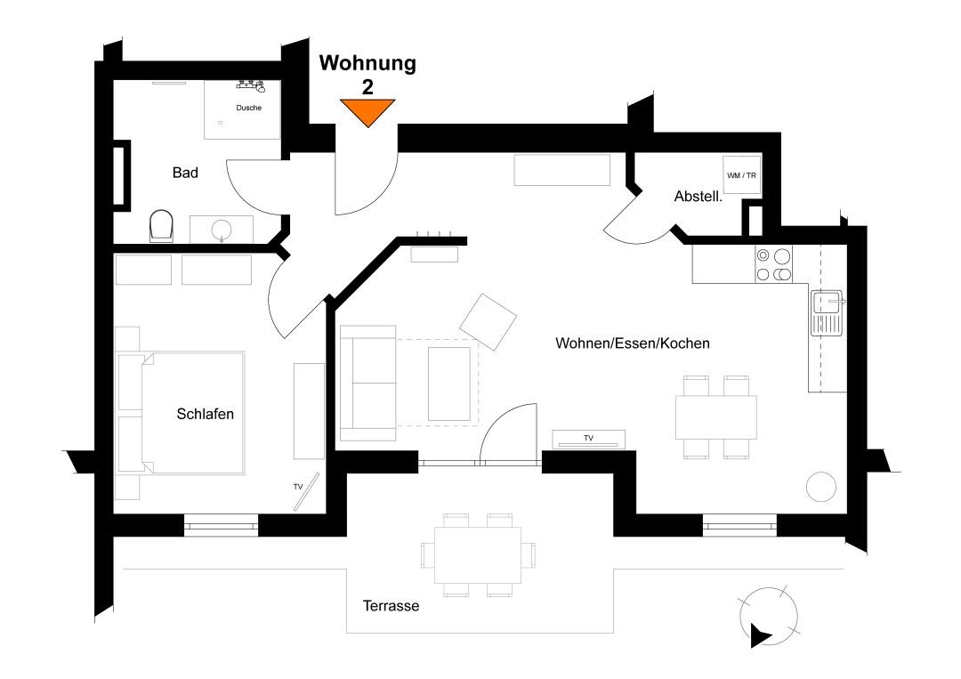 Schützenweg 3 Wohnung 2 - Deine Ferien - Terrasse