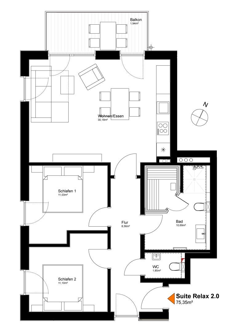 Suite Relax 2.0 - Deine Ferien - Boxspringbett 