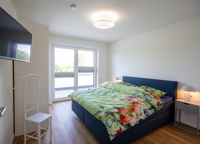 Penthouse 18 - Deine-Ferien - Schlafzimmer 1 Boxspringbetten