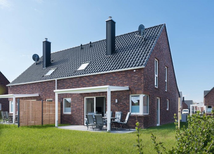 Ferienhaus Meeperle - Deine Ferien - Blick auf die Terrasse