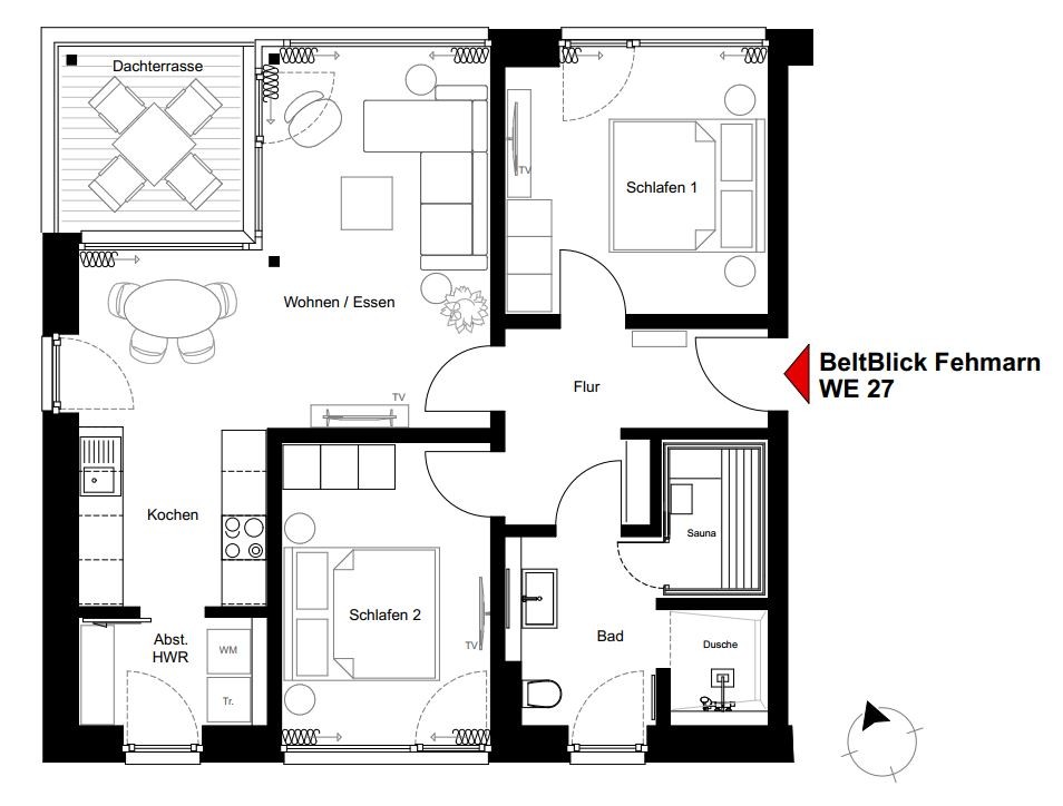 BeltBlick 27 - Deine Ferien - Boxspringbett - Schlafzimmer 2