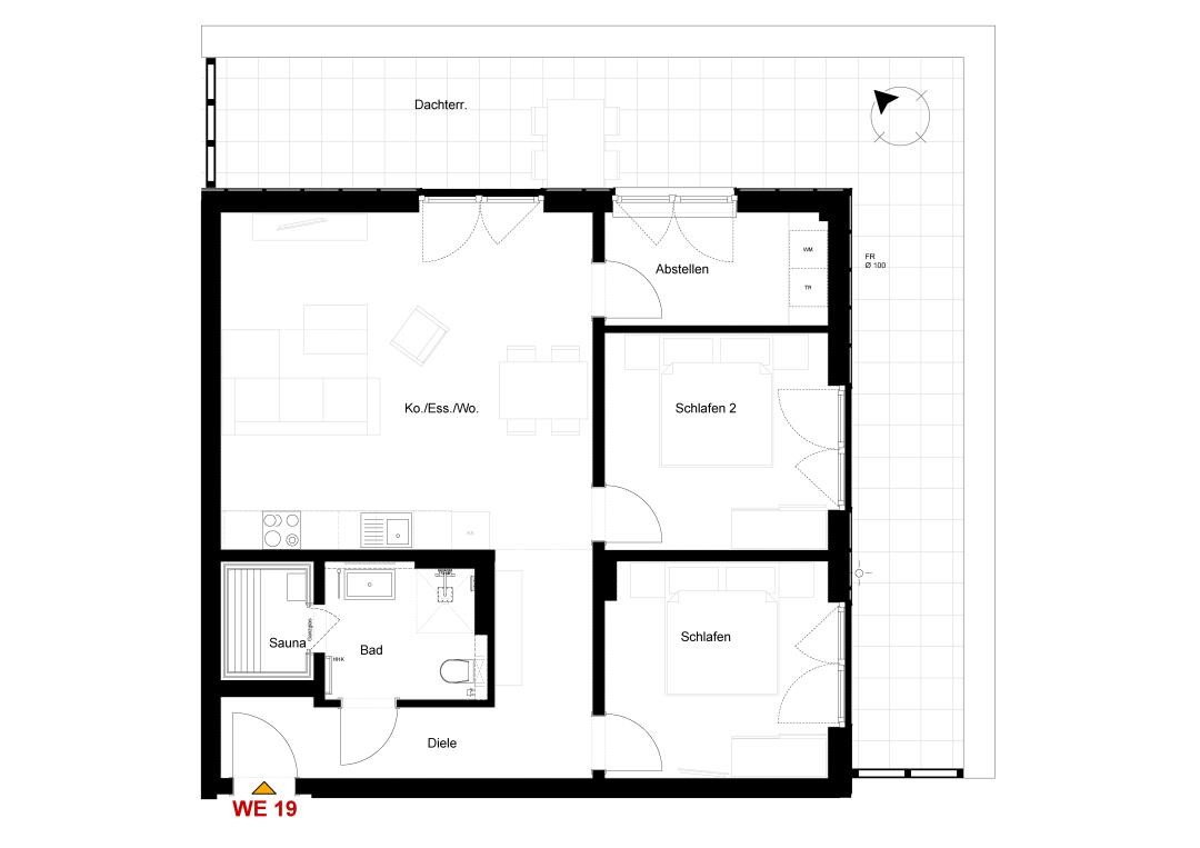 Dorumer Sielhuus 19 - Deine Ferien - Smart-TV im Wohnzimmer 