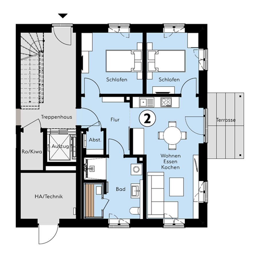 Villa Dornkamp - Wohnung 2 - Deine Ferien - überdachte Terrasse