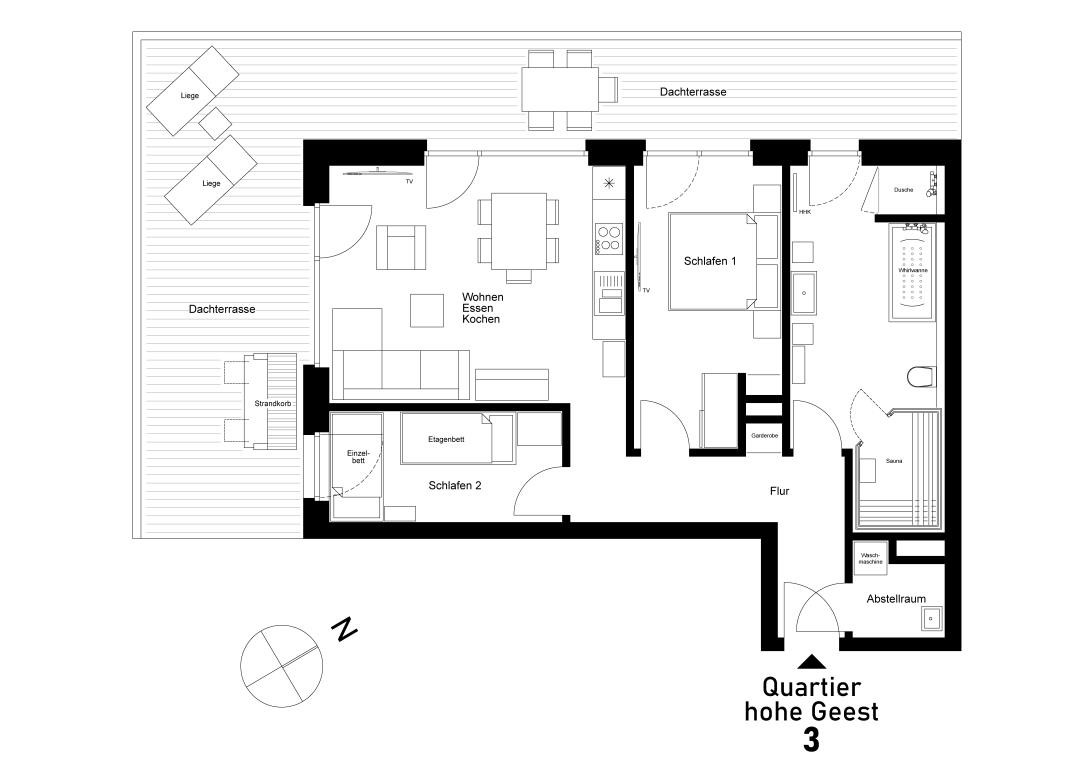 QUARTIER HOHE GEEST 3 - Dachterrasse - Deine Ferien