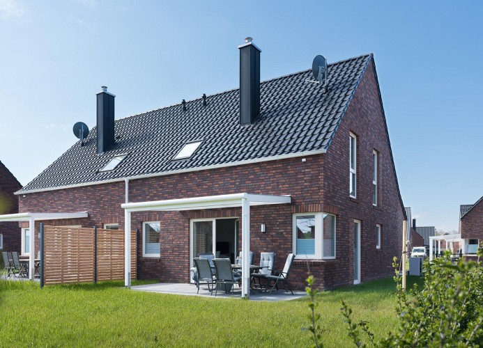 Ferienhaus Meeperle - Deine Ferien - Blick auf die Terrasse